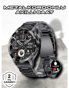 NFC ve Kablosuz Şarjlı Akıllı Saat EKG, Nabız & Spor Modları ile iOS ve Android Uyumlu