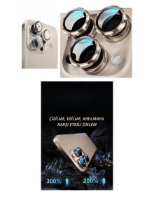 iPhone 16 Pro Kamera Lens Koruyucu Naturel