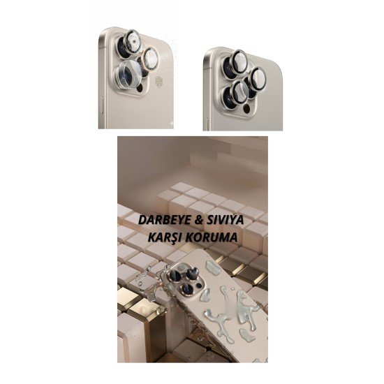 iPhone 16 Pro Kamera Lens Koruyucu Naturel
