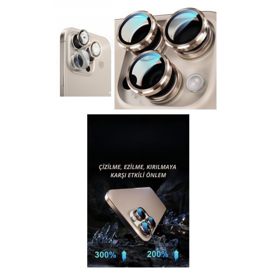 iPhone 16 Pro Max Kamera Lens Koruyucu Naturel iPhone 16 Pro Max Kamera Lens Koruyucu Naturel