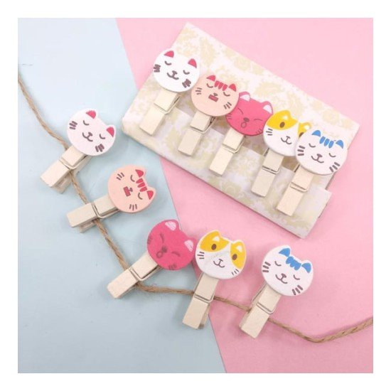 İpli Mandallı Kedili Fotoğraf Albümü Kedi Kafası Şekilli Mandal