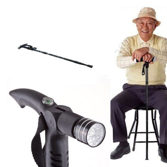 Işıklı & Pusulalı Katlanabilir Baston Işıklı & Pusulalı Katlanabilir Baston