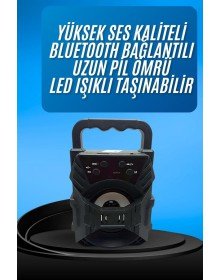 Işıklı Bluetooth Hoparlör Ses Bombası Taşınabilir Yüksek Ses Kaliteli Radyo Özelliği
