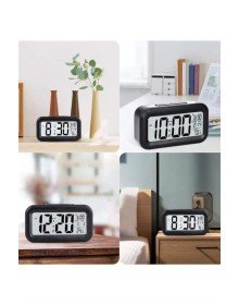 Işıklı Dereceli Masa Ofis Saati Alarmlı Termometre Takvim Çalar Saat