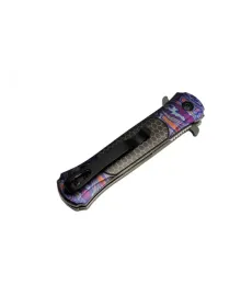 Jeep Çakı Mor 22 cm Yarı Otomatik , Kemerlikli