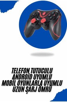 Joystik Gamepad Bluetooth Telefon Tutucu Oyun Kolu Telefon Android Uyumlu