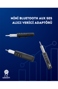 Kablolu Hoparlör ve Kulaklıklar İçin Bluetooth Adaptör | Mini Boy, Klipsli, Taşınabilir