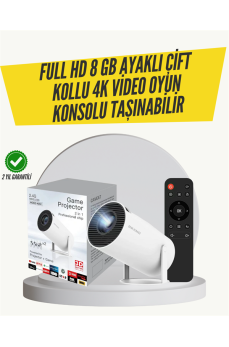 Kablosuz 4K Projeksiyon – Wi‑Fi 6 & Bluetooth 5.0 ile Oyun ve Uygulama Merkezli