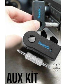 Kablosuz Bluetooth Aux Araç Kiti Siyah Hafıza Kartlı