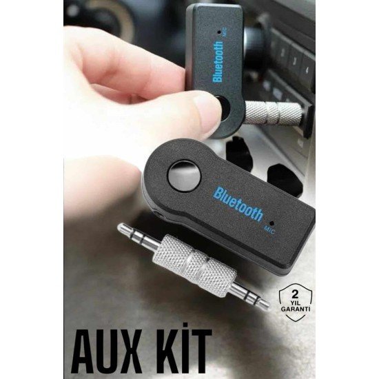 Kablosuz Bluetooth Aux Araç Kiti Siyah Hafıza Kartlı