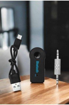 Kablosuz Bluetooth Aux Araç Kiti Siyah Hafıza Kartlı