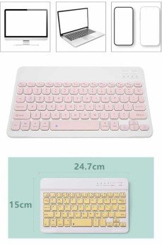 Kablosuz Bluetooth Bağlantılı Taşınabilir Q Klavye Tüm Cihazlara Uyumlu