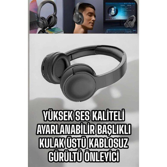 Kablosuz Bluetooth Kulaklık ANC/ENC Destekli Kulak Üstü Yüksek Ses Kaliteli Kablosuz Bluetooth Kulaklık ANC/ENC Destekli Kulak Üstü Yüksek Ses Kaliteli