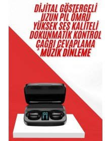 Kablosuz Bluetooth Kulaklık Android ve İOS Uyumlu Led Göstergeli Powerbankli