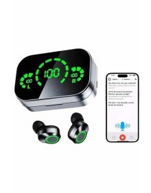 Kablosuz Bluetooth Kulaklık Çift Telefon Destekli Powerbankli Dijital Göstergeli