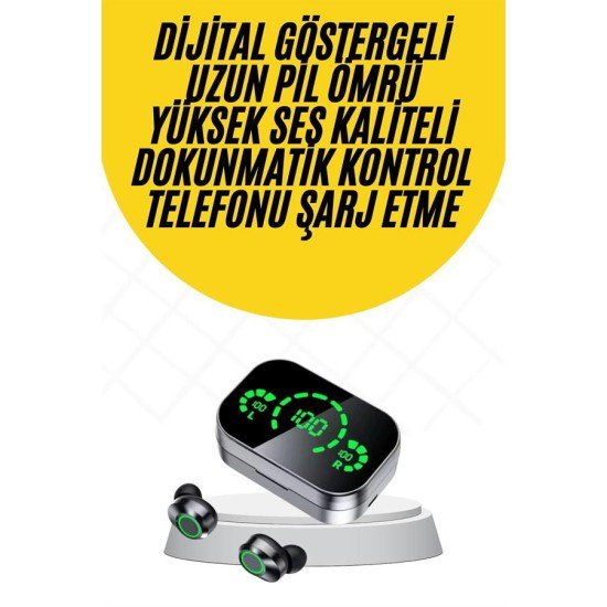 Kablosuz Bluetooth Kulaklık Çift Telefon Destekli Powerbankli Dijital Göstergeli Kablosuz Bluetooth Kulaklık Çift Telefon Destekli Powerbankli Dijital Göstergeli