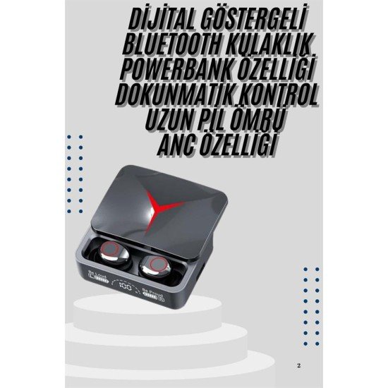 Kablosuz Bluetooth Kulaklık Powerbank Özellikli Göstergeli Hd Mikrofon Kablosuz Bluetooth Kulaklık Powerbank Özellikli Göstergeli Hd Mikrofon