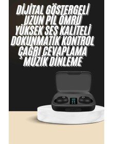 Kablosuz Dijital Göstergeli Çağrı Cevaplayabilen TWS 5.0 Bluetooth Kulaklık