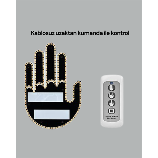 Kablosuz Kumandalı LED Jest Işığı – 3 Modlu Araba Arkası Mesaj Işığı, 203 LED ile Yüksek Parlaklık