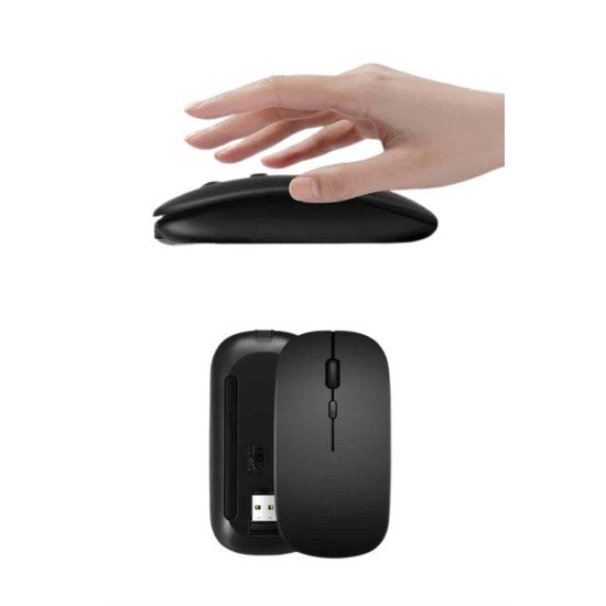 Kablosuz Mouse Fare Şarjlı Bluetooth Wireless Çift Modlu Sessiz Kablosuz Mouse Fare Şarjlı Bluetooth Wireless Çift Modlu Sessiz