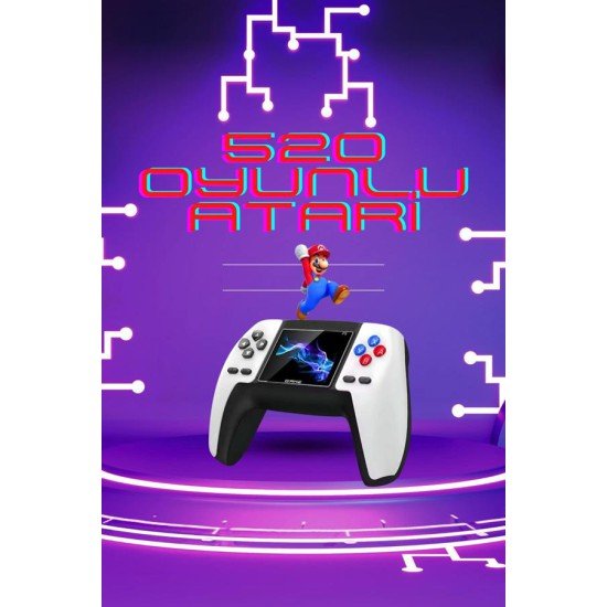 Kablosuz Oyun Konsolu Atari Game Stick Retro Konsol 520 Oyunlu