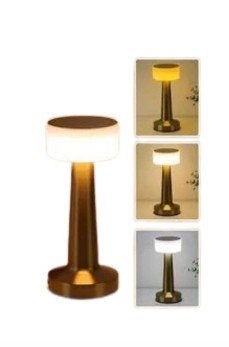 Kablosuz Renkli Masa ve Gece Lambası Altın Rengi Dokunmatik Led Lamba