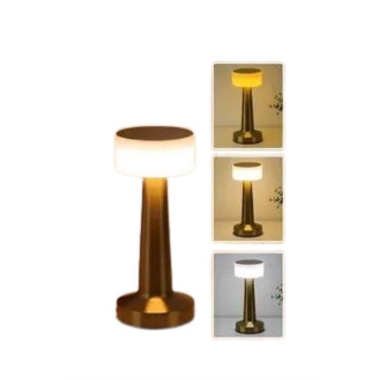 Kablosuz Renkli Masa ve Gece Lambası Altın Rengi Dokunmatik Led Lamba