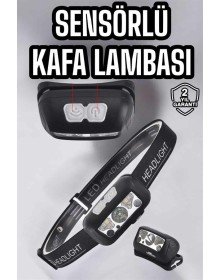 Kafa Lambası Kamp Lambası Sensörlü Şarjlı Ayarlanabilir