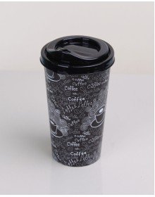 Kahve Bardağı - Kapaklı Desenli 650ML