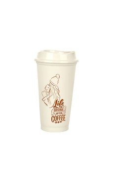 Kahve Bardağı - Kapaklı Beyaz 473 ml