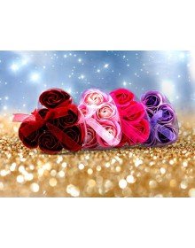 Kalp Kutulu Gül Şeklinde Sabun