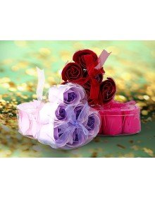 Kalp Kutulu Gül Şeklinde Sabun