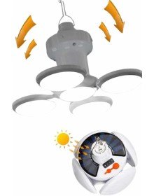 Kamp Lambası Güneş Enerjili Solar 5 Kanatlı Katlanır Lamba Karavan