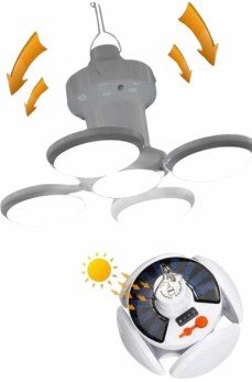 Kamp Lambası Güneş Enerjili Solar 5 Kanatlı Katlanır Lamba Karavan