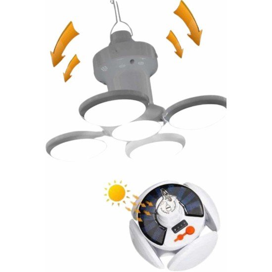 Kamp Lambası Güneş Enerjili Solar 5 Kanatlı Katlanır Lamba Karavan Kamp Lambası Güneş Enerjili Solar 5 Kanatlı Katlanır Lamba Karavan