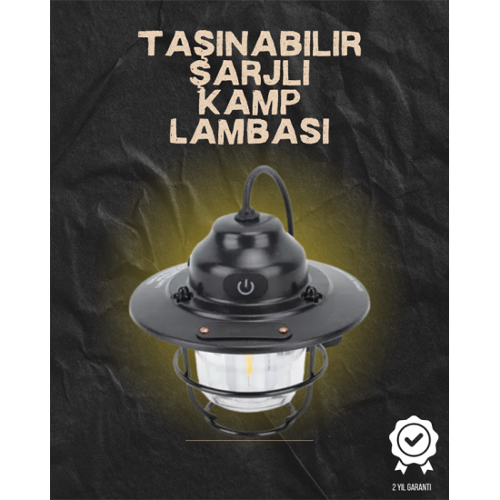 Kamp ve Bahçe İçin Retro LED Fener – Sıcak Işık, Uzun Ömürlü Batarya