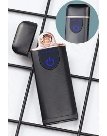 Kapaklı Işıklı  USB Şarjlı Çakmak Alevsiz Elektronik Çakmak Rüzgarda Sönmez Kablo Dahil