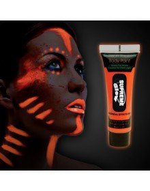 Karanlıkta Parlayan Fosforlu Neonlu Glow Parti Yüz Boyası Vücut Kremi Turuncu Renk