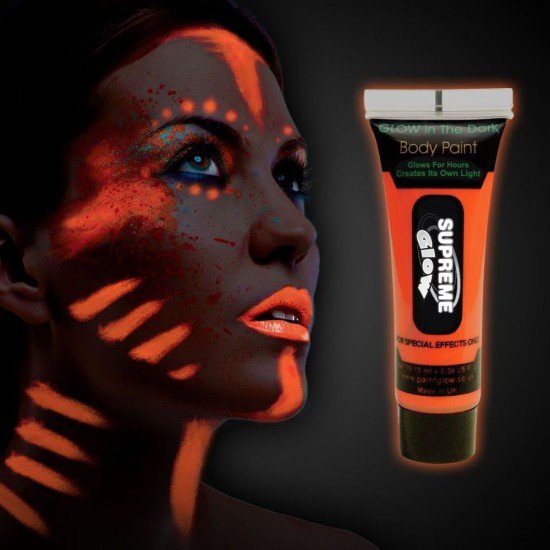 Karanlıkta Parlayan Fosforlu Neonlu Glow Parti Yüz Boyası Vücut Kremi Turuncu Renk Karanlıkta Parlayan Fosforlu Neonlu Glow Parti Yüz Boyası Vücut Kremi Turuncu Renk