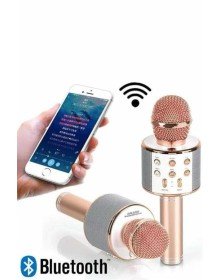 Karaoke Mikrofon Dahili Hoparlörlü Sd-usb-aux Girişli Bluetooth Hoparlör