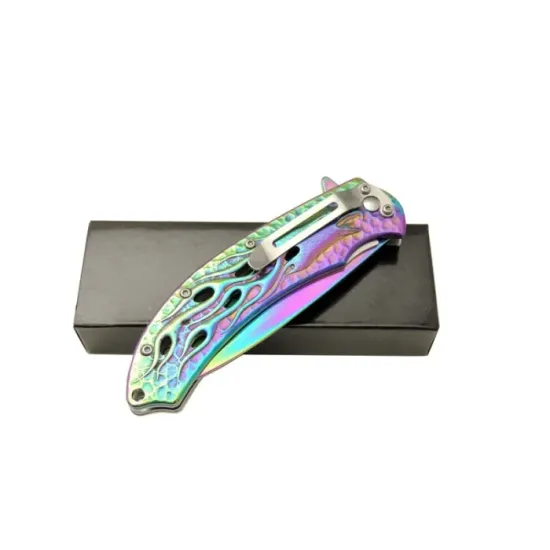 Kartal  Rainbowi TK 21 cm Kamp / Outdoor Çakı  - Yarı Otomatik, Kemerlikli, Kutulu