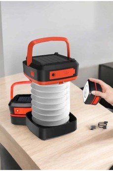 Katlanabilir Kamp Lambası Solar Fener Görünümlü 3 Kademeli Şarjlı