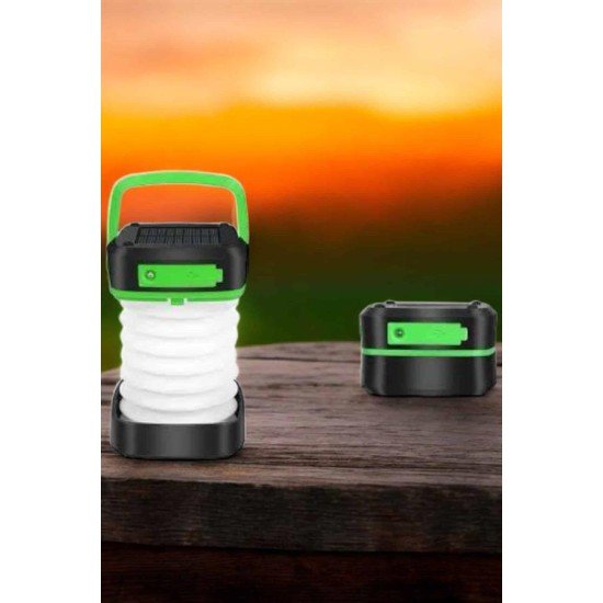 Katlanabilir Kamp Lambası Solar Fener Görünümlü 3 Kademeli Şarjlı Katlanabilir Kamp Lambası Solar Fener Görünümlü 3 Kademeli Şarjlı