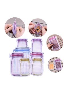 Kavanoz Görünümlü Kilitli Saklama Poşeti Çıtçıtlı ve Pratik Torba 5 Adet