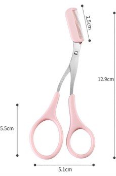 Kavisli Kaş Kirpik Düzeltici Bıyık Alma Taraklı Kaş Makası Yüz Bakım Seti Makas