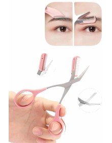 Kavisli Kaş Kirpik Düzeltici Bıyık Alma Taraklı Kaş Makası Yüz Bakım Seti Makas