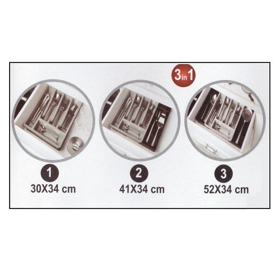 Kayar Kaşıklık Organizeri - 3 Aşamalı Sürgülü - Sağ Sol Açılır Kayar Kaşıklık Organizeri - 3 Aşamalı Sürgülü - Sağ Sol Açılır