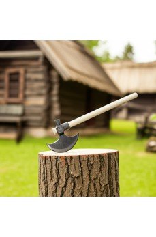 Kayı (IYI) Damgalı Nacak, Ay Balta – Çekiç Başlı, Küçük Boy, Ahşap Saplı 40 cm