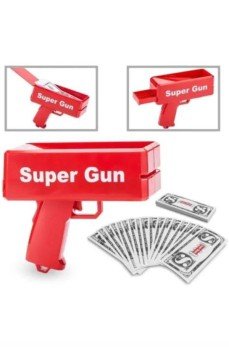 Kırmızı Çocuklara Özel Para Fırlatma Makinesi Para Saçma Tabancası