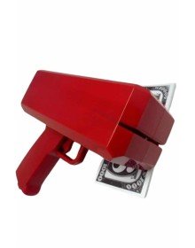 Kırmızı Parti Oyuncağı Para Saçma Fırlatma Tabancası Makinesi Super Money